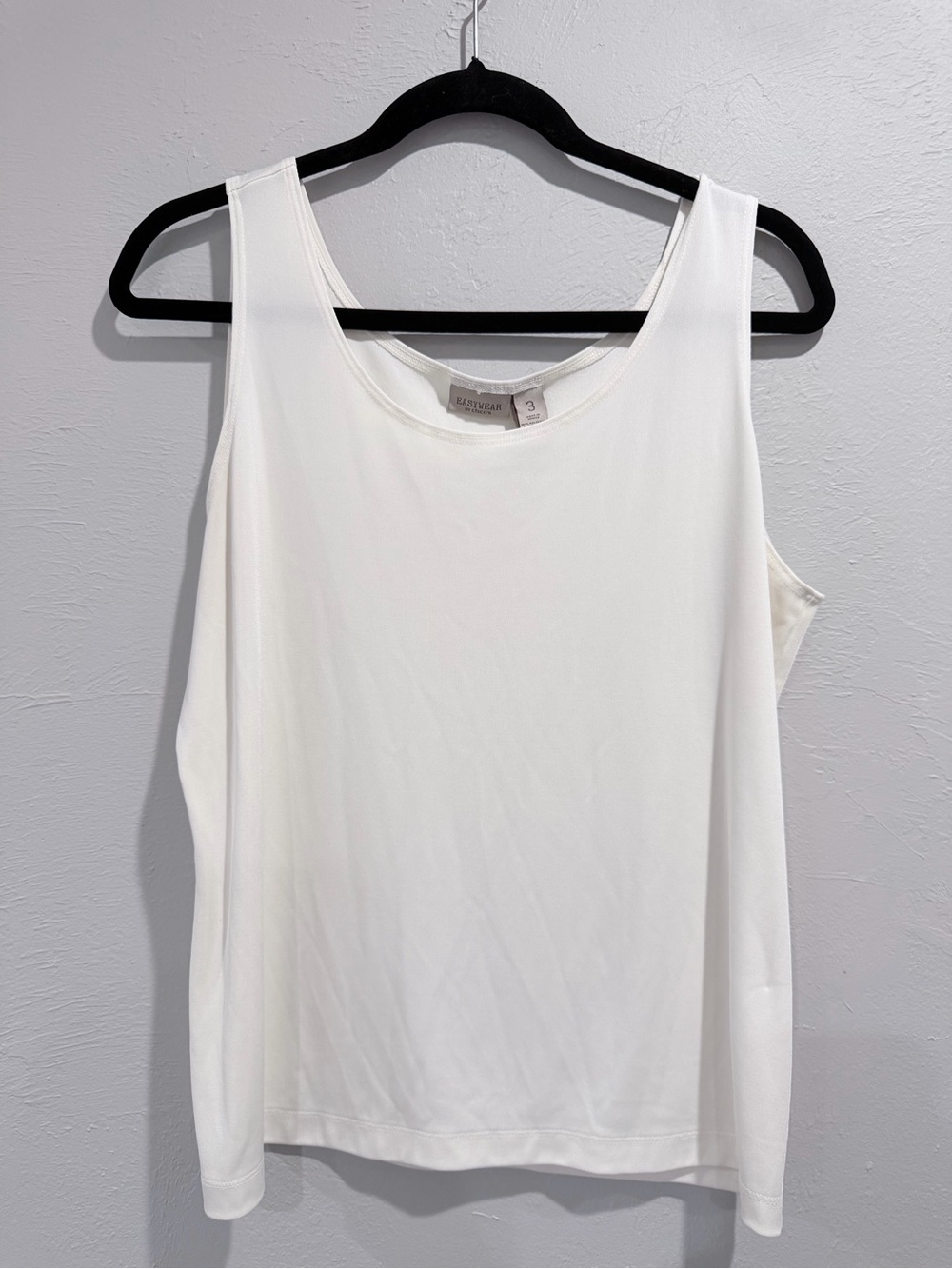 Chico’s Easywear White Scoop Neck Tank Top Size 3 XL Stretch Layering